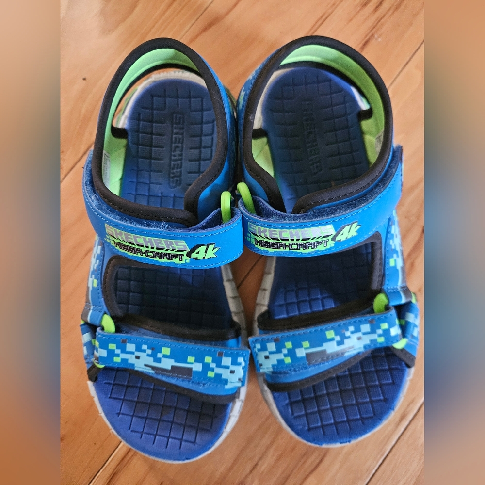 Skechers Kids Blue and Green Sandals